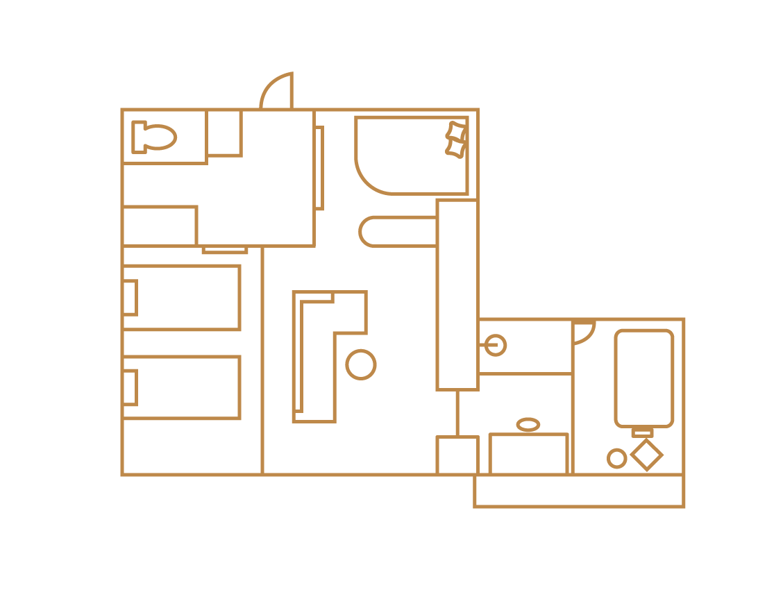 蔵王側確約露天風呂和洋室花の館 間取り図