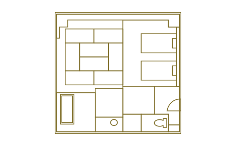 半露天風呂付客室 間取り図　